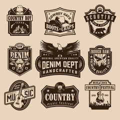 Fototapeta premium Vintage wild west labels