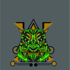 illustration of green monster. suitable for use logos, products, etc.