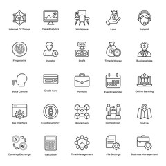  Online Business Line Vectors Pack 