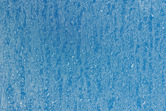 Ice on a frozen skylight.