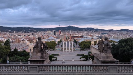 Fototapeta premium Barcelona City View, city-scape, sunrise