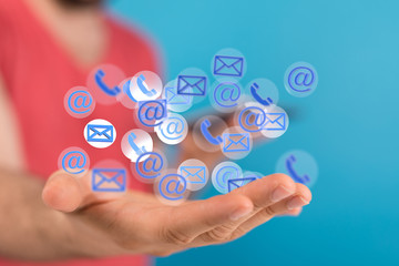 Online people network. Using internet for communication..