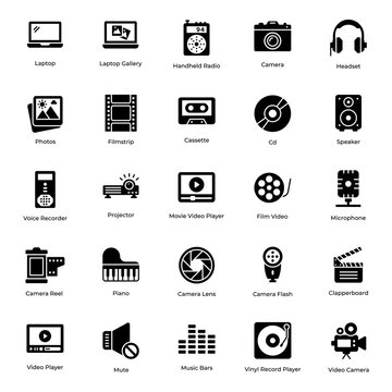  Hardware Component Solid Icons Pack 