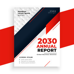 modern geometric red annual report business template
