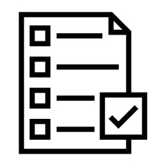 Clipboard or checklist icon in line style. Task list, audit report and check symbols. Done, tick, checkmark, approved signs. Checklist for modern mobile and web UI designs.