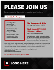 Event Flyer Invitation Template Design for executive lunch meeting