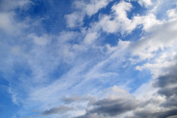 Background of a beautiful blue sky with clouds. The nature is fabulous.