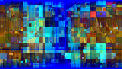 rendu numérique d'une composition géométrique, abstraite