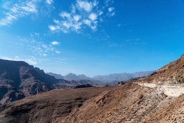 Naklejka na ściany i meble Landscape in Gran Canaria showing mountains and specific vegetation