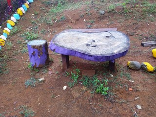 chair and tble in the park