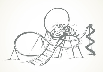 Roller coaster. Vector drawing