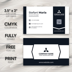 Stylish Business Card Template. Corporate Brand Identity Card. Clean Id Card Template. 
