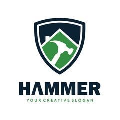 Hammer logo, Hammer vector, Construction logo, Home service logo vector