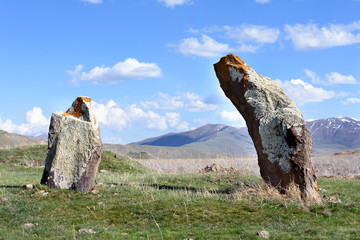 Zorats Karer, Qarahunj - Armenian Stonehenge. Prehistoric monument, ancient megalithic complex...