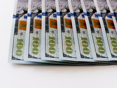 $100 bills from back