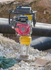 Tamping Machine at construction site