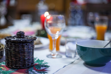 decoration candlestick plate on the table