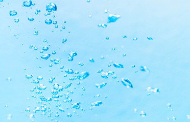 The bubbles under the blue water