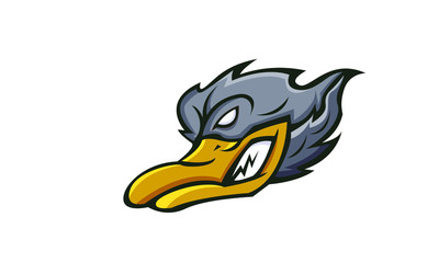 Duck gaming mascot logo design vector illustration