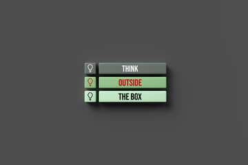 boxes with text THINK OUTSIDE THE BOX