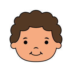 cute little boy head comic character