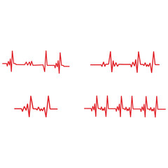 Set Heart pulse Logo Template vector symbol