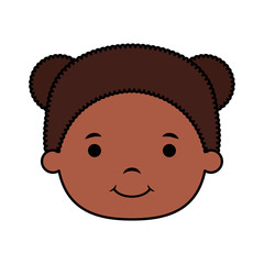 afro little girl head character