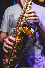 man playing the saxophone