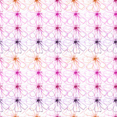 Seamless pattern with hand-drawn colorful flowers.Endless floral  ornament for fabric,invitations, wrapping paper, cards and other materials.