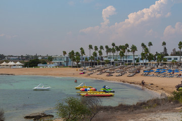 Fototapeta premium Ayia Napa, Cyprus - September 08, 2019: Seascape view on Cyprus