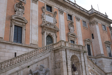 Fototapeta na wymiar Rome, Italy - February 03, 2020 : View of Palazzo Senatorio