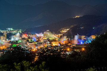 city at night, beppu, japan