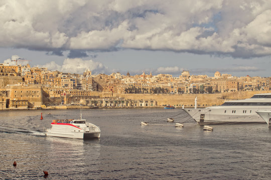 A view of Valletta in Malta from Senglea