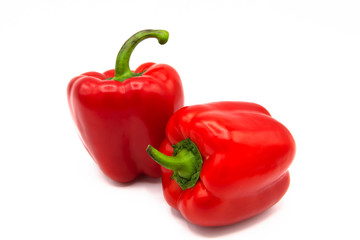 ripe fresh organic peppers isolated on a white background