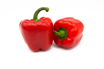 ripe fresh organic peppers isolated on a white background