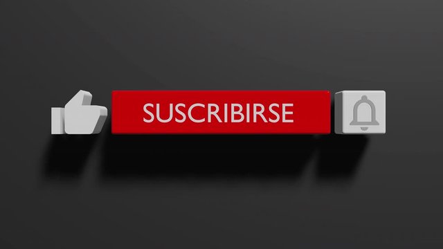 Youtube subscribe and bell icon motion graphic animation template clip.   Espa&ntilde;ol, Espa&ntilde;a, Suscribirse / Suscrito