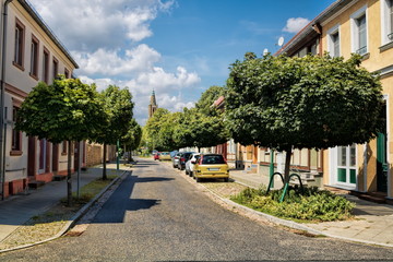 fehrbellin, deutschland - straße in der altstadt