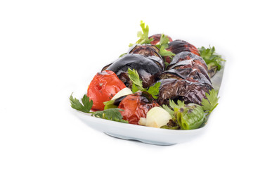 Turkish Kebab eggplant and meatballs 