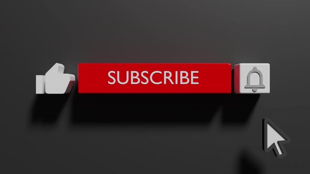 Youtube subscribe and bell icon motion graphic animation template clip. 