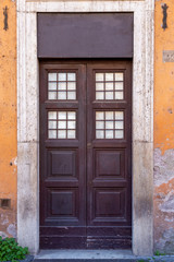 traditional wooden house doorway , Europe