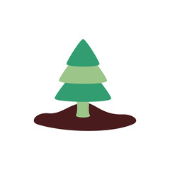 pine tree plant nature flat style icon