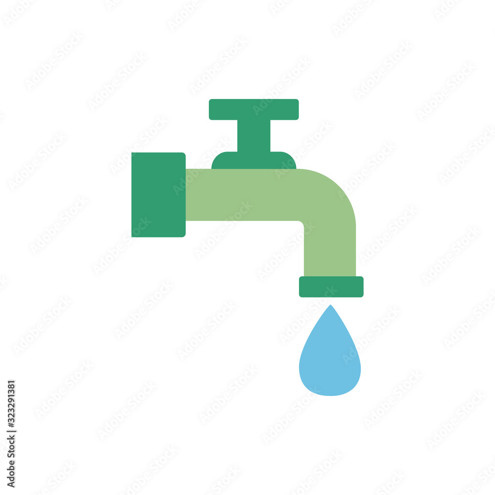 Poster water tap with drop icon