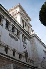 Fototapeta na wymiar Rome, Italy - February 03, 2020 : View of Victor Emmanuel II Monument (Vittoriano)