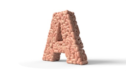 human brain in shape of letter A. 3D illustration