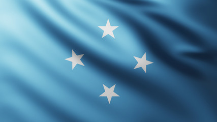 Large Federated States of Micronesia Flag background in the wind