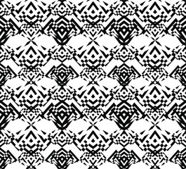 Abstract seamless geometrical pattern. Geometric black and white repeat ornament.