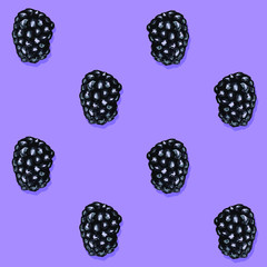 Blackberry Trendy Contrast Color Seamless Pattern