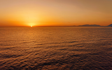 Sunrise at Mediterranian sea in Palermo Sicily