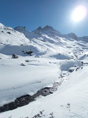 Fototapeta na wymiar skitouring paradise silvretta mountains in austria