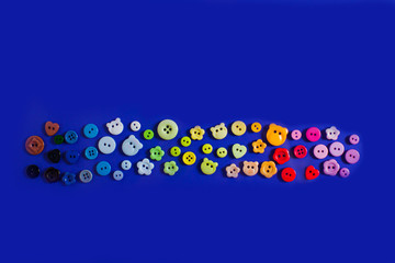 Variety of buttons of different shapes and colors